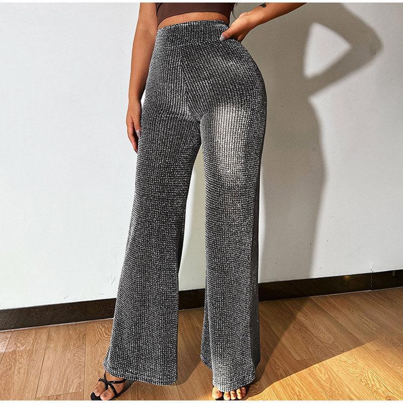 Silver Shiny High Waist Pants - Clothing Whore