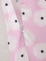 Daisy Flower Print Pink Midi Skirt - Clothing Whore