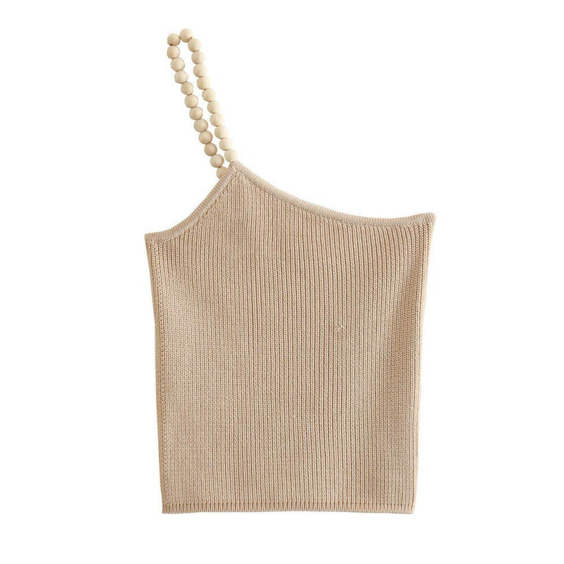 Asymmetrical Crop Knit Tank Top - Clothing Whore