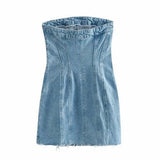 Denim Sheath Mini Dress - Clothing Whore