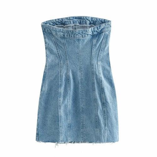 Denim Sheath Mini Dress - Clothing Whore