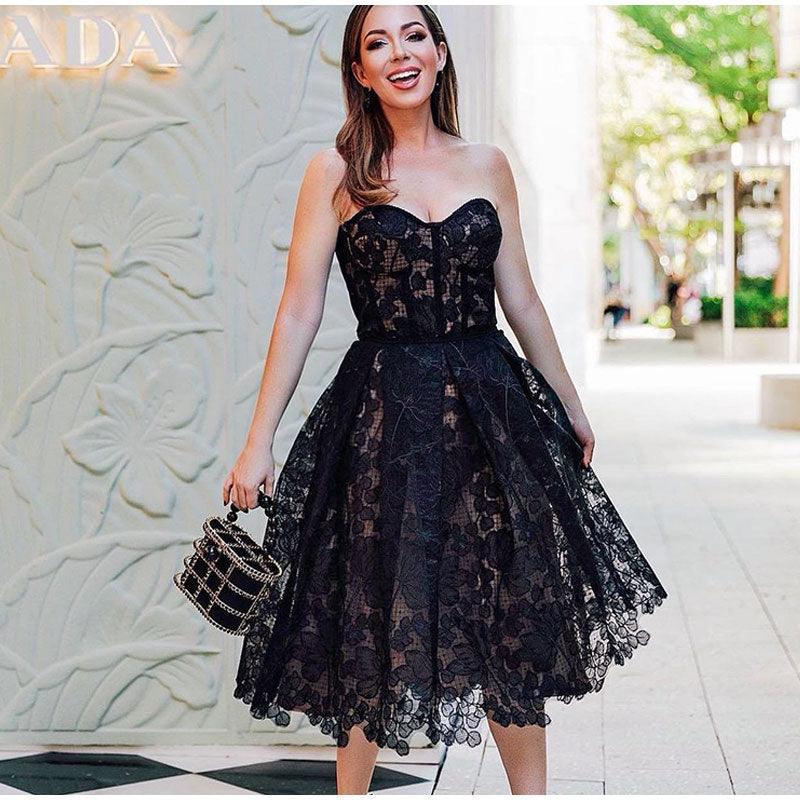 Strapless Lace Dress - Clothing Whore