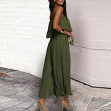 Chiffon Jumpsuit Loose Pleated - Clothing Whore