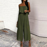 Chiffon Jumpsuit Loose Pleated - Clothing Whore