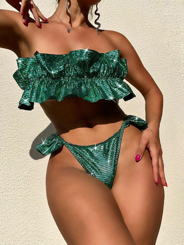 Ruffled Thong Swimsuit - Clothing Whore