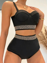 Solid Patchwork Underwire Bikini - Clothing Whore