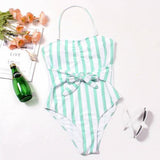 One Piece Swimsuit Striped Swimwear - Clothing Whore