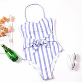 One Piece Swimsuit Striped Swimwear - Clothing Whore