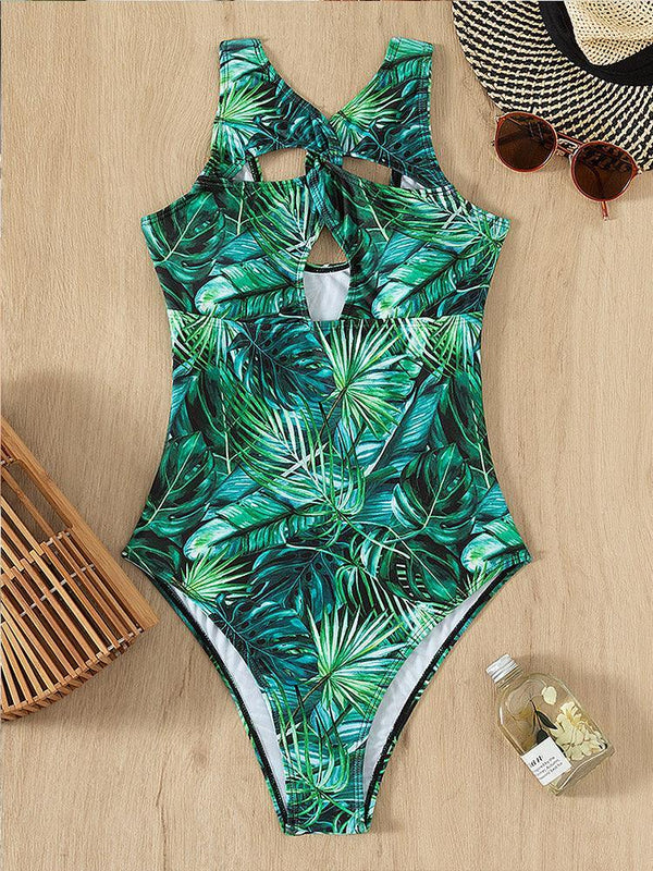 Hollow Out Print Swimwear - Clothing Whore