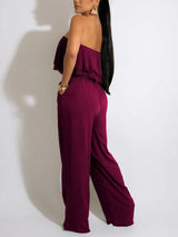 Off Shoulder Loose Tube Jumpsuit - Clothing Whore