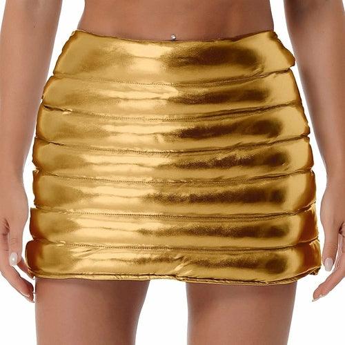 Metallic A-Line Mini Skirt - Clothing Whore