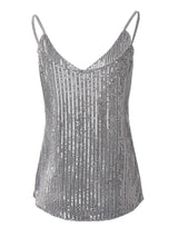 Sequin V-Neck Cami Top - Clothing Whore