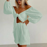 Bowknot Beach Short Suit - Clothing Whore