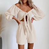 Bowknot Beach Short Suit - Clothing Whore