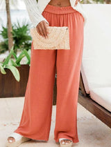 Summer Elastic Waist Wide Leg Trousers - Clothing Whore