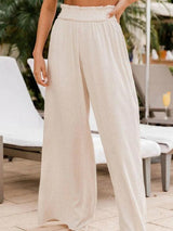 Summer Elastic Waist Wide Leg Trousers - Clothing Whore