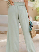 Summer Elastic Waist Wide Leg Trousers - Clothing Whore