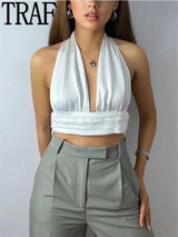 Pleated White Crop Top - Clothing Whore