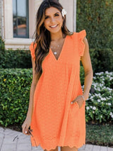 V-neck Summer Short Sleeve Lace Dress - Clothing Whore