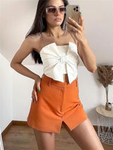 Bow Cropped Camisole - Clothing Whore