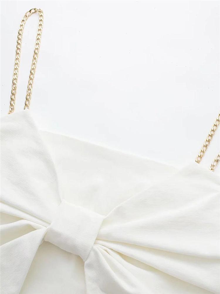 Bow Cropped Camisole - Clothing Whore