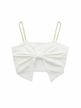 Bow Cropped Camisole - Clothing Whore