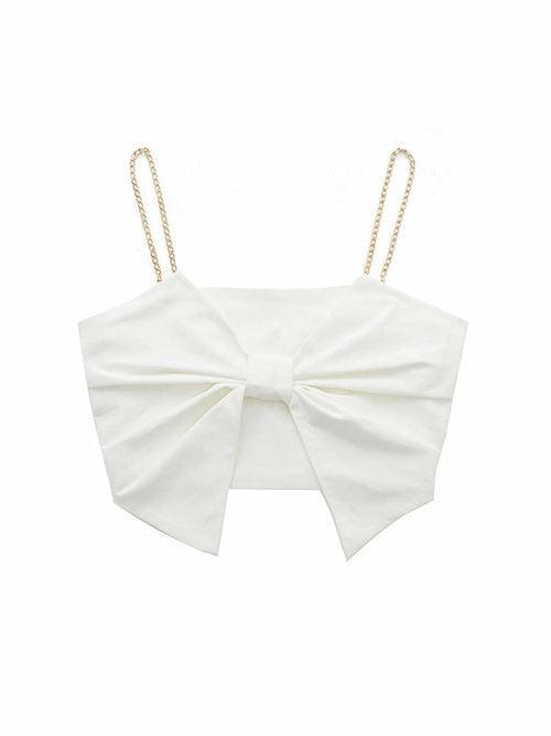 Bow Cropped Camisole - Clothing Whore