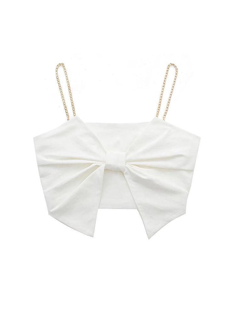 Bow Cropped Camisole - Clothing Whore