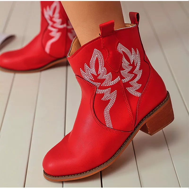 Western Detail Ankle Boots - Clothing Whore