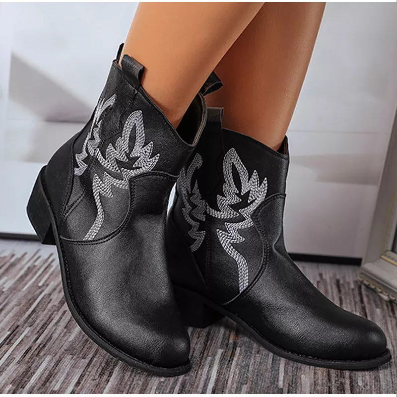 Western Detail Ankle Boots - Clothing Whore