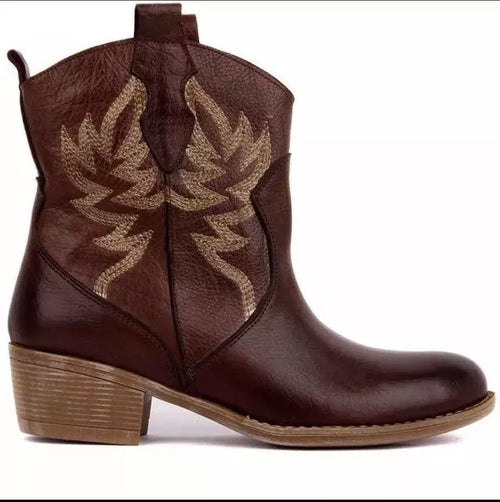 Western Detail Ankle Boots - Clothing Whore