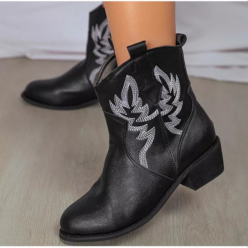 Western Detail Ankle Boots - Clothing Whore
