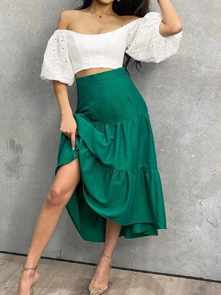 Crop Top Skirt Set - Clothing Whore