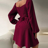 Square Collar Beach Dress - Clothing Whore