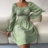 Square Collar Beach Dress - Clothing Whore