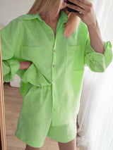 Turn-down Collar Two Piece Set - Clothing Whore