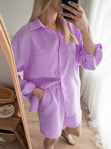 Turn-down Collar Two Piece Set - Clothing Whore