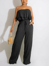 Off Shoulder Loose Tube Jumpsuit - Clothing Whore