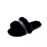 Slippers With Rhinestone Detail - Clothing Whore