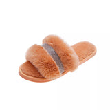 Slippers With Rhinestone Detail - Clothing Whore