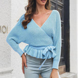 Long Sleeve Wrap Sweaters - Clothing Whore