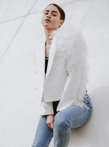 Ostrich Feather Blazer - Clothing Whore