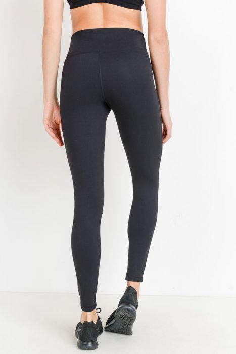 High Waist Laser Cut Ripped Knee Leggings - Clothing Whore