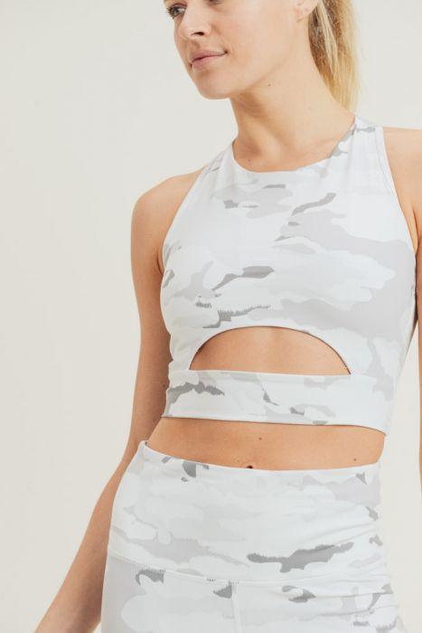 Snow Camo Sport Crop Top - Clothing Whore