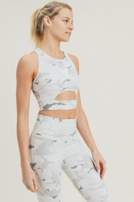 Snow Camo Sport Crop Top - Clothing Whore