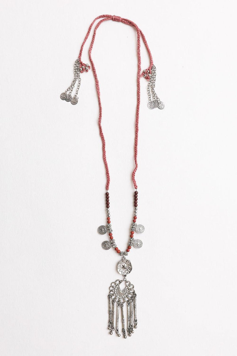 Charm Medallion with Back Lariat Necklace - Clothing Whore