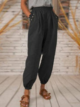 Solid Color Pocket Long Pant - Clothing Whore