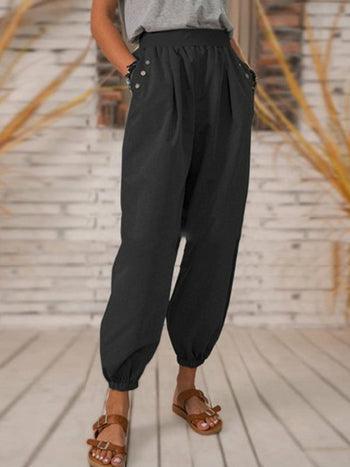 Solid Color Pocket Long Pant - Clothing Whore