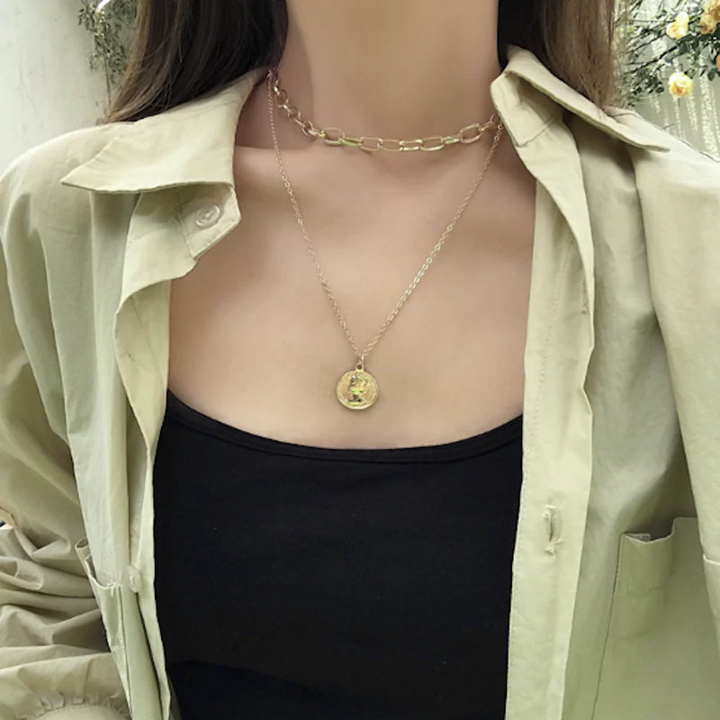 Layered  Coin Pendant - Clothing Whore