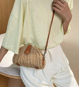 Oval Straw Crossbody Bag - Clothing Whore